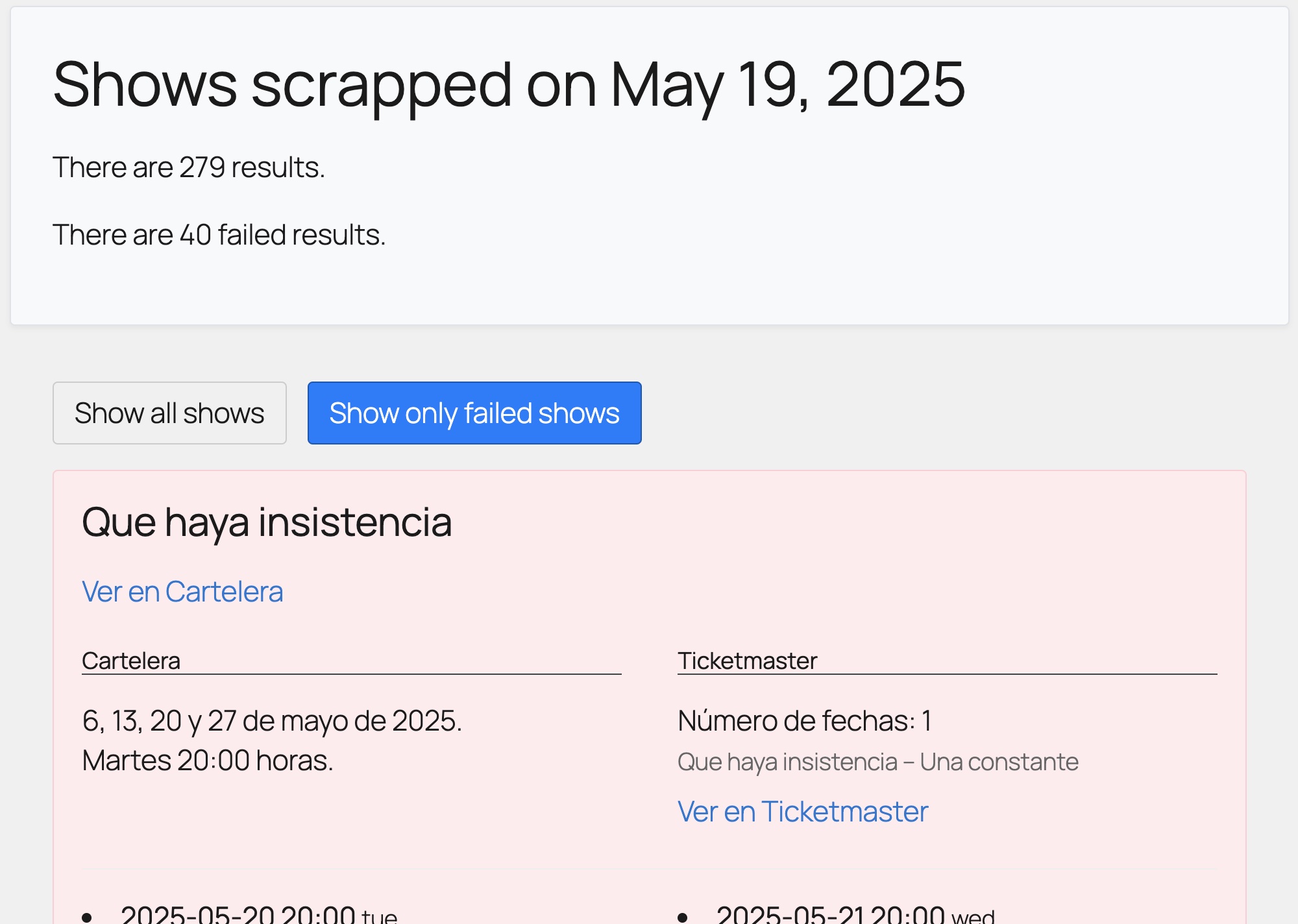 Cartelera Scrap: WordPress Plugin for Validating Theater Schedules in Mexico